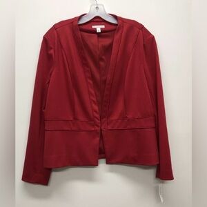 Dress Barn Jacket Coat Blazer Workwear Office Holiday Red Long Sleeve Women XL